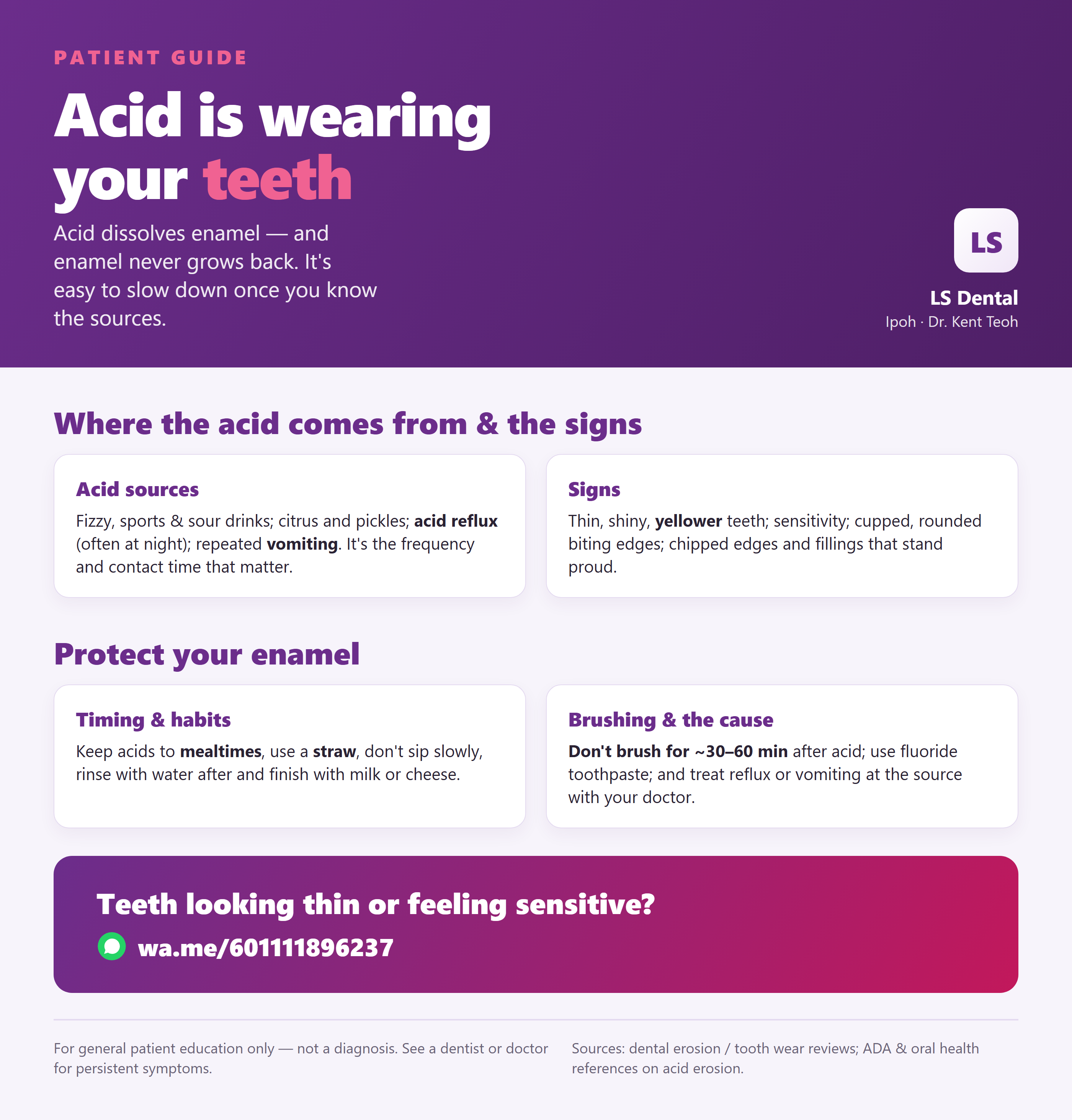 Acid is wearing your teeth